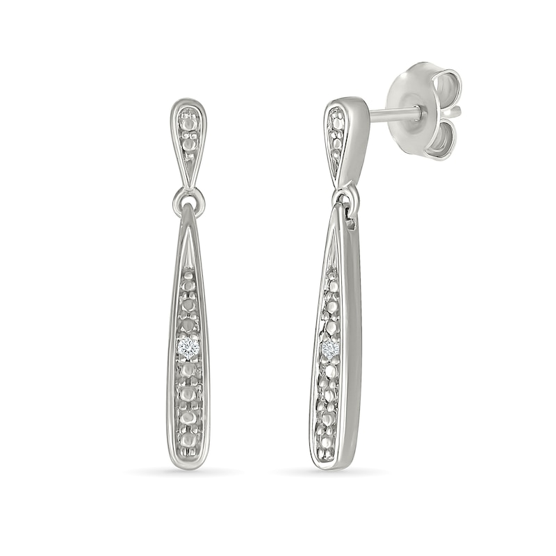 Main Image 2 of Diamond Accent Drop Earrings Sterling Silver