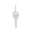 Thumbnail Image 1 of Pink & White Lab-Created Sapphire Key Charm Sterling Silver
