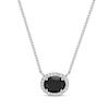 Thumbnail Image 1 of Oval-Cut Black Onyx & White Lab-Created Sapphire East-West Necklace Sterling Silver 18"