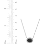 Thumbnail Image 4 of Oval-Cut Black Onyx & White Lab-Created Sapphire East-West Necklace Sterling Silver 18"