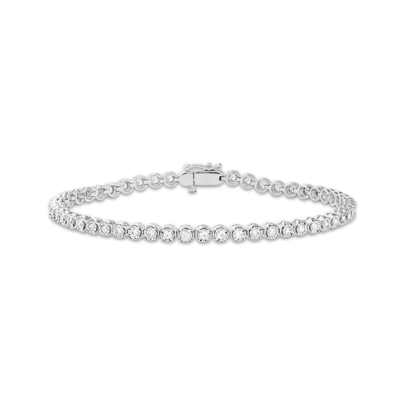 Main Image 1 of Men's KAY Lab-Grown Diamonds Tennis Bracelet 1-3/4 ct tw Sterling Silver 8.5"
