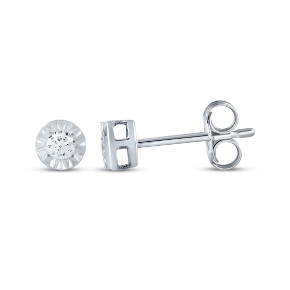 Round-Cut Diamond Solitaire Stud Earrings 1/8 ct tw Sterling Silver (J/I3)