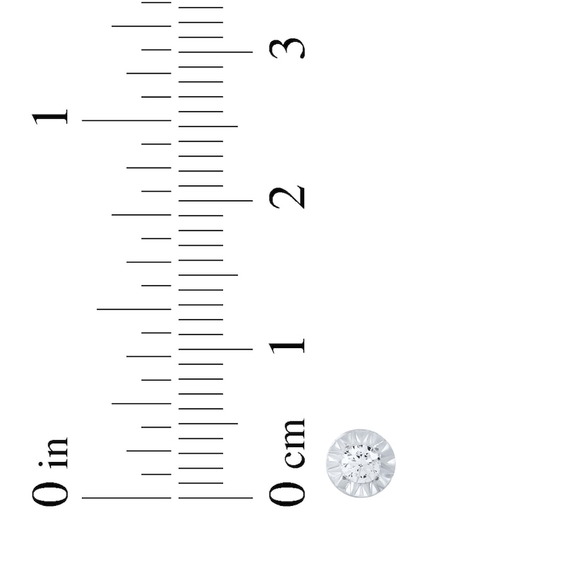 Main Image 4 of Round-Cut Diamond Solitaire Stud Earrings 1/8 ct tw Sterling Silver (J/I3)