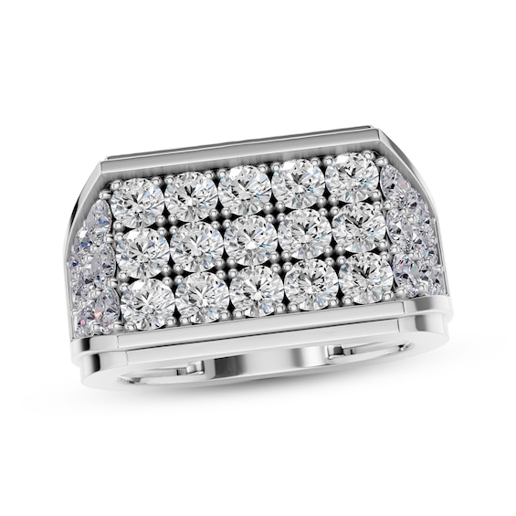 KAY Lab-Grown Diamonds Men's 3-Row Fashion Ring 2-1/2 ct tw Sterling Silver