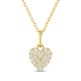 STUDIO BY KAY Lab-Grown Diamond Heart Necklace 1/5 ct tw 24K Yellow Gold Vermeil Sterling Silver