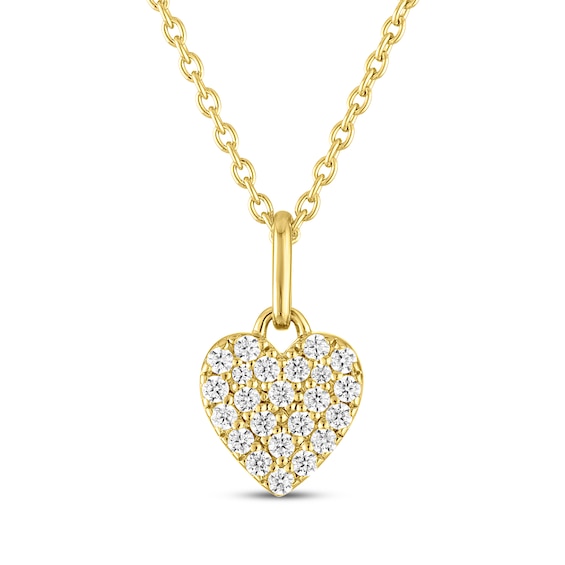 STUDIO BY KAY Lab-Grown Diamond Heart Necklace 1/5 ct tw 24K Yellow Gold Vermeil Sterling Silver 18"