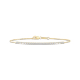 Diamond & Adjustable Chain Tennis Bracelet 1/2 ct tw 10K Yellow Gold 7"