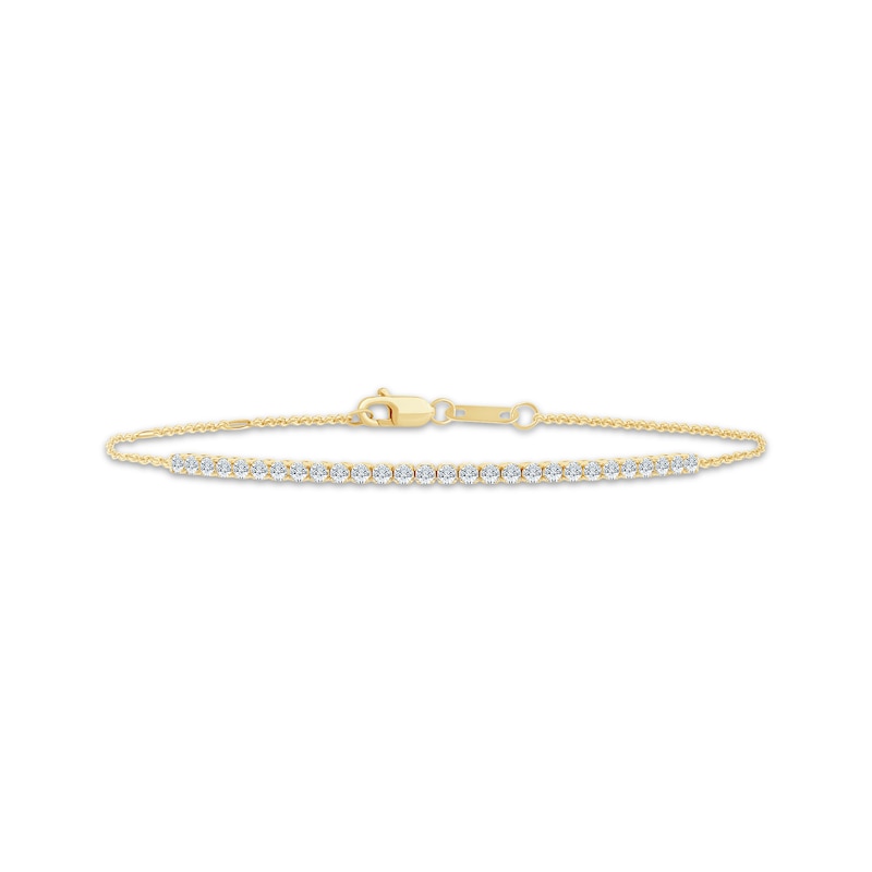 Main Image 1 of Diamond & Adjustable Chain Tennis Bracelet 1/2 ct tw 10K Yellow Gold 7"