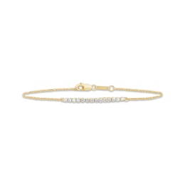 Diamond & Adjustable Chain Tennis Bracelet 1/4 ct tw 10K Yellow Gold 7"