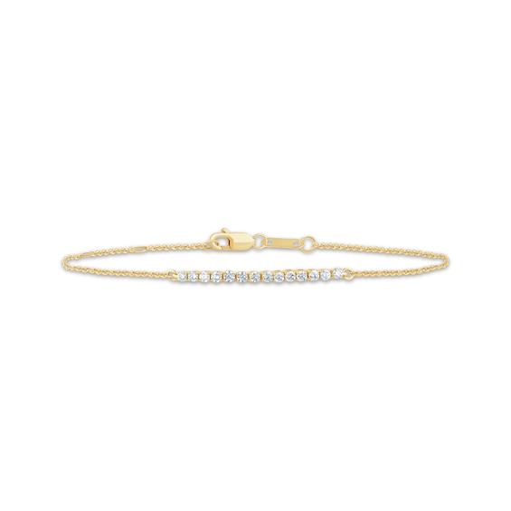 Diamond & Adjustable Chain Tennis Bracelet 1/4 ct tw 10K Yellow Gold 7"