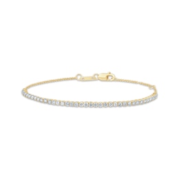 Diamond & Adjustable Chain Tennis Bracelet 1 ct tw 10K Yellow Gold 7"