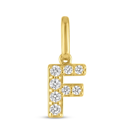 STUDIO BY KAY Lab-Grown Diamond Initial F Charm 1/10 ct tw 24K Yellow Gold Vermeil Sterling Silver