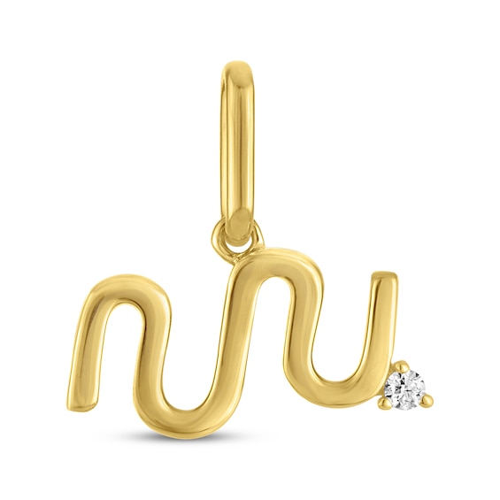 STUDIO BY KAY Lab-Grown Diamond Accent Aquarius Zodiac Charm 24K Yellow Gold Vermeil Sterling Silver