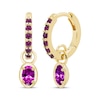 Thumbnail Image 1 of STUDIO BY KAY Oval & Round-Cut Amethyst Hoop Drop Earrings 24K Yellow Gold Vermeil Sterling Silver