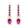Thumbnail Image 2 of STUDIO BY KAY Oval & Round-Cut Amethyst Hoop Drop Earrings 24K Yellow Gold Vermeil Sterling Silver