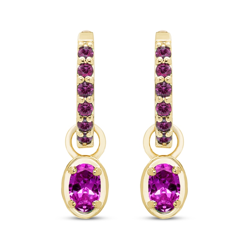 Main Image 2 of STUDIO BY KAY Oval & Round-Cut Amethyst Hoop Drop Earrings 24K Yellow Gold Vermeil Sterling Silver