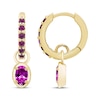 Thumbnail Image 3 of STUDIO BY KAY Oval & Round-Cut Amethyst Hoop Drop Earrings 24K Yellow Gold Vermeil Sterling Silver