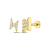 Thumbnail Image 1 of STUDIO BY KAY Lab-Grown Diamond Bow Stud Earrings 1/20 ct tw 24K Yellow Gold Vermeil Sterling Silver