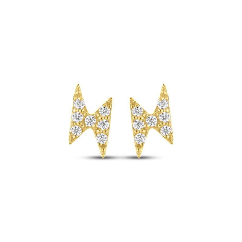 Main Image 2 of STUDIO BY KAY Lab-Grown Diamond Bow Stud Earrings 1/20 ct tw 24K Yellow Gold Vermeil Sterling Silver