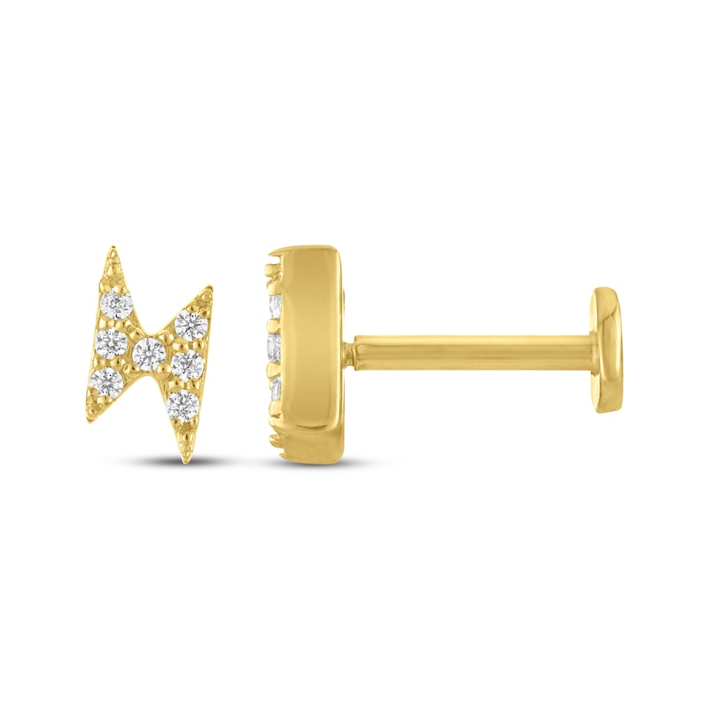 Main Image 3 of STUDIO BY KAY Lab-Grown Diamond Bow Stud Earrings 1/20 ct tw 24K Yellow Gold Vermeil Sterling Silver