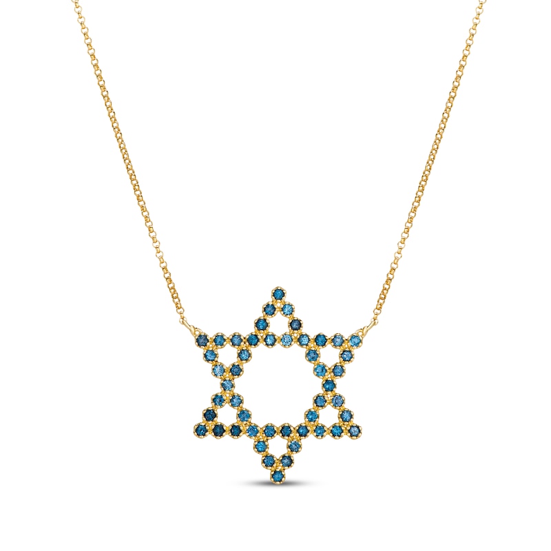 Main Image 1 of Le Vian London Blue Topaz Star of David Necklace 14K Honey Gold 19"