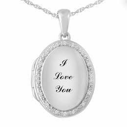 Locket Necklace 1/20 ct tw Diamonds (6 Lines)