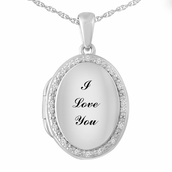 Locket Necklace 1/20 ct tw Diamonds (6 Lines)