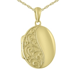 Engravable Oval Locket Necklace