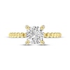 Thumbnail Image 3 of Cushion-Cut White Lab-Created Sapphire & Diamond Accent Ring 10K Yellow Gold