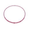 Thumbnail Image 1 of STUDIO BY KAY Heart-Shaped Lab-Created Ruby Graduated Line Necklace Sterling Silver 18"