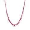 Thumbnail Image 2 of STUDIO BY KAY Heart-Shaped Lab-Created Ruby Graduated Line Necklace Sterling Silver 18"