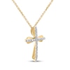 Thumbnail Image 2 of Diamond Layered Cross Necklace 1/10 ct tw 10K Yellow Gold 18"