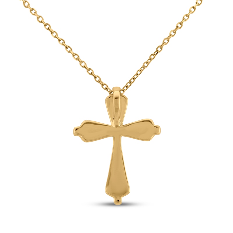 Main Image 3 of Diamond Layered Cross Necklace 1/10 ct tw 10K Yellow Gold 18"