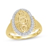 Thumbnail Image 1 of Diamond Halo Our Lady of Guadalupe Ring 1/4 ct tw 10K Yellow Gold