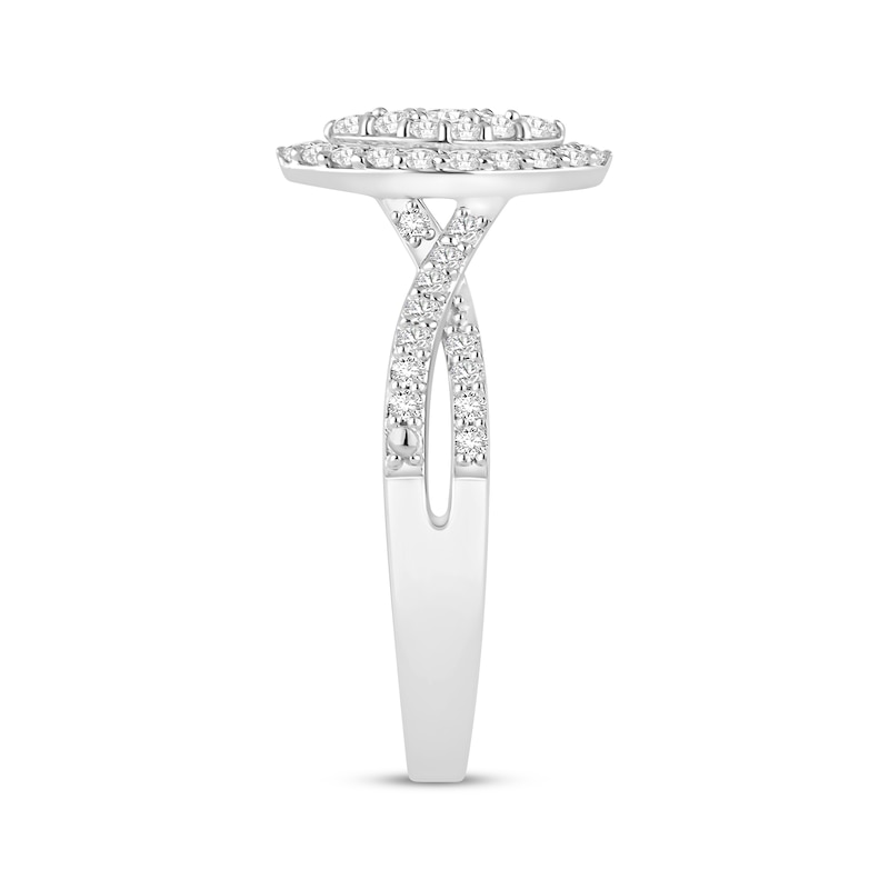 Main Image 2 of Now + Forever Multi-Diamond Marquise-Shaped Halo Engagement Ring 1/2 ct tw 14K White Gold