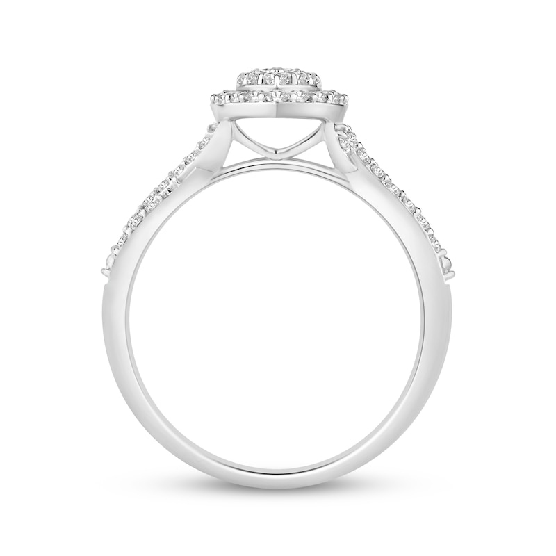 Main Image 3 of Now + Forever Multi-Diamond Marquise-Shaped Halo Engagement Ring 1/2 ct tw 14K White Gold