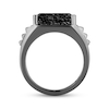 Thumbnail Image 3 of Ink & Ice Men's Octagon-Cut Rutilated Black Quartz Ring Black Rhodium-Plated Sterling Silver