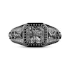 Thumbnail Image 4 of Ink & Ice Octagon-Cut Rutilated Black Quartz & Diamond Ring 1/6 ct tw Black Rhodium-Plated Sterling Silver