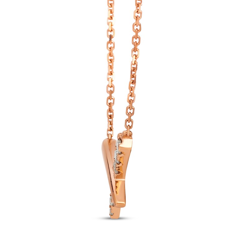 Main Image 2 of Le Vian Kiss Collection Diamond "X" Necklace 1/10 ct tw 14K Strawberry Gold 19"
