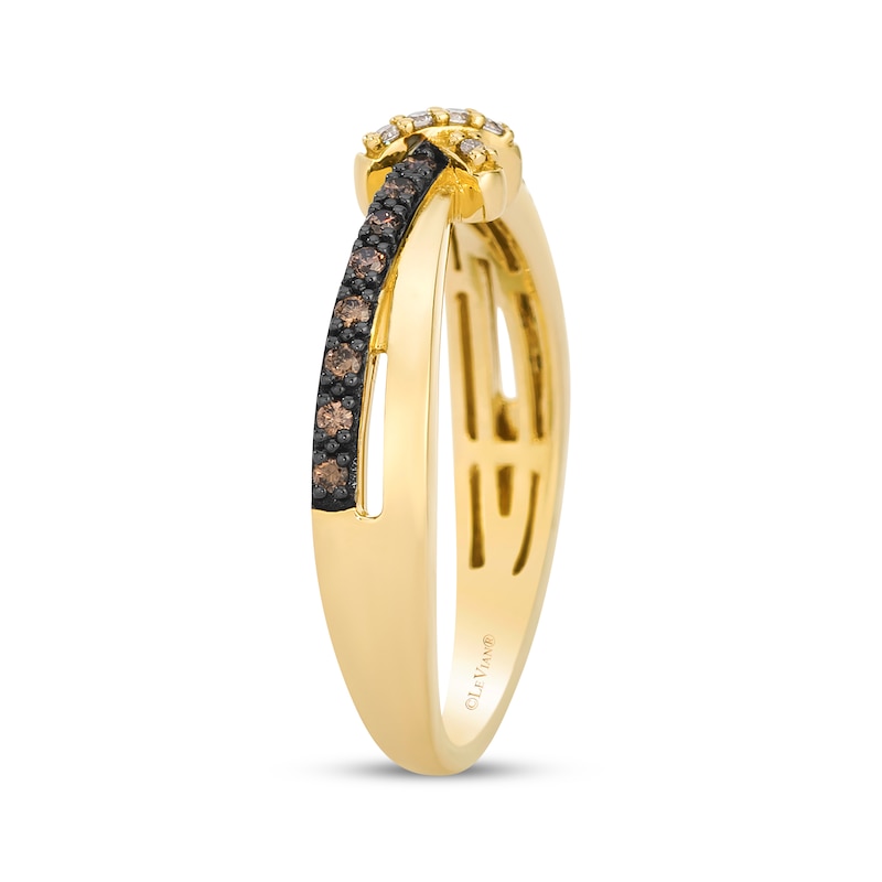 Main Image 2 of Le Vian Kiss Collection Diamond "X" Crossover Ring 1/6 ct tw 14K Honey Gold