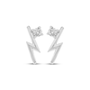 Thumbnail Image 2 of Diamond Solitaire Lightning Bolt Stud Earrings 1/10 ct tw 10K White Gold (I/I2)