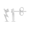 Thumbnail Image 3 of Diamond Solitaire Lightning Bolt Stud Earrings 1/10 ct tw 10K White Gold (I/I2)
