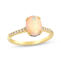 Le Vian Oval-Cut Opal and Tsavorite Ring 1/4 ct tw Diamonds 14K Honey Gold