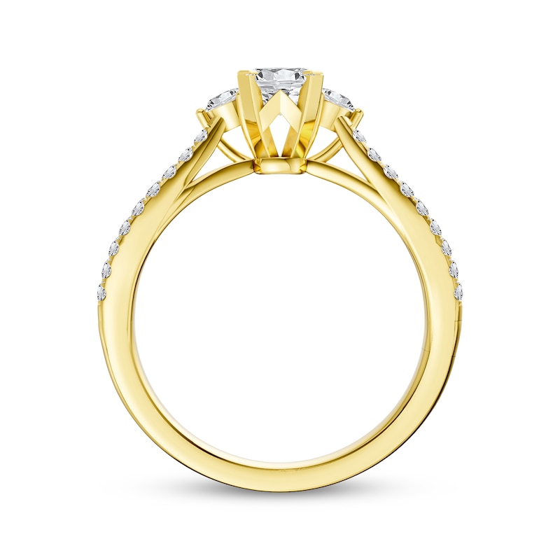 Main Image 3 of Emerald-Cut Diamond Engagement Ring 7/8 ct tw 14K Yellow Gold