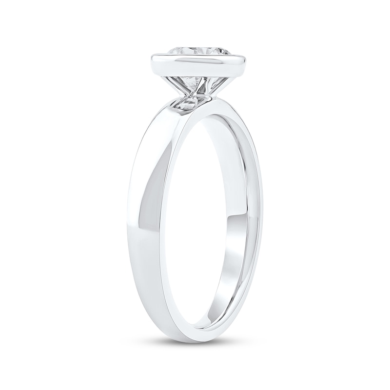 Main Image 2 of Now + Forever Lab-Grown Diamonds Round-Cut Bezel-Set Solitaire Engagement Ring 1 ct tw 14K White Gold (F/VS2)