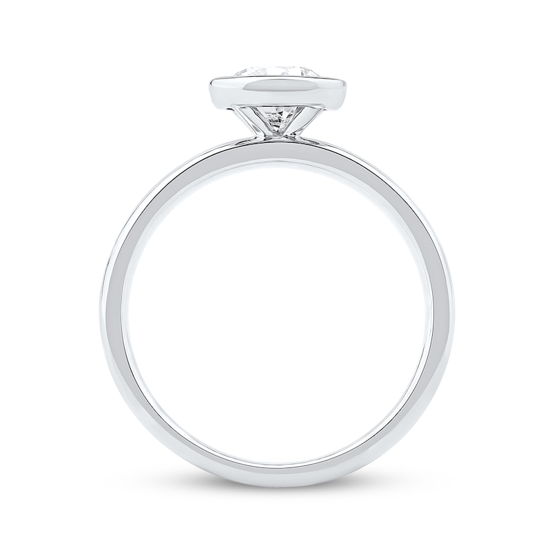 Main Image 3 of Now + Forever Lab-Grown Diamonds Round-Cut Bezel-Set Solitaire Engagement Ring 1 ct tw 14K White Gold (F/VS2)