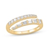 Thumbnail Image 1 of STUDIO BY KAY Baguette & Round-Cut Lab-Grown Diamond Bypass Ring 1/2 ct tw 24K Yellow Gold Vermeil Sterling Silver