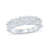 Thumbnail Image 1 of KAY Bow Collection Baguette & Round-Cut Lab-Grown Diamond Anniversary Ring 3/4 ct tw 14K White Gold