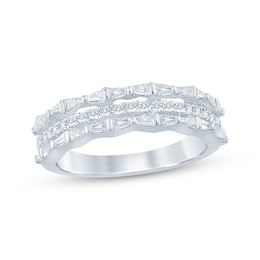 KAY Bow Collection Baguette & Round-Cut Lab-Grown Diamond Anniversary Ring 3/4 ct tw 14K White Gold