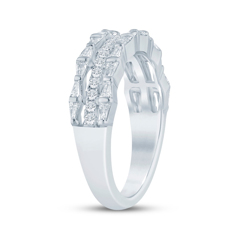Main Image 2 of KAY Bow Collection Baguette & Round-Cut Lab-Grown Diamond Anniversary Ring 3/4 ct tw 14K White Gold